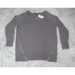 Torrid Sweater Womens 2 Gray Pullover Jacket Zipper Knit Casual Tunic Sweatshirt